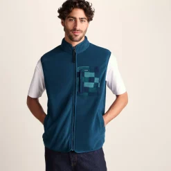 Stark Mens Relaxed Fit Microfleece Gilet - Inky Blue
