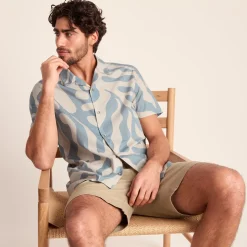 Strichen Mens Short Sleeve 100% Cotton Supersoft Shirt - Summer Sky