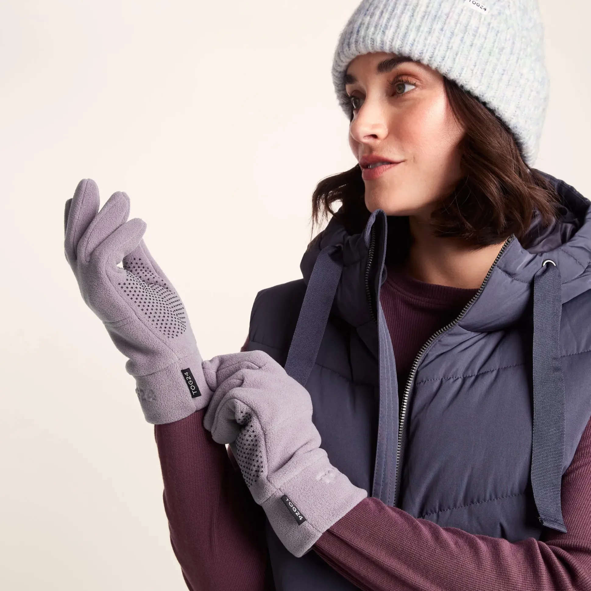 Stride Microfleece Gloves - Dusky Lilac