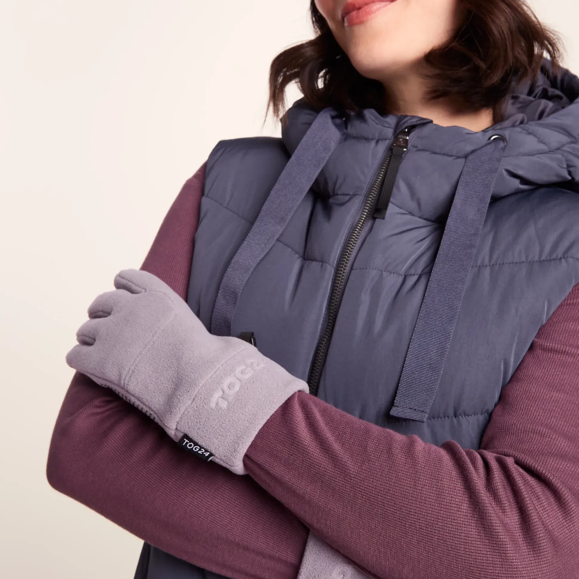 Stride Microfleece Gloves - Dusky Lilac