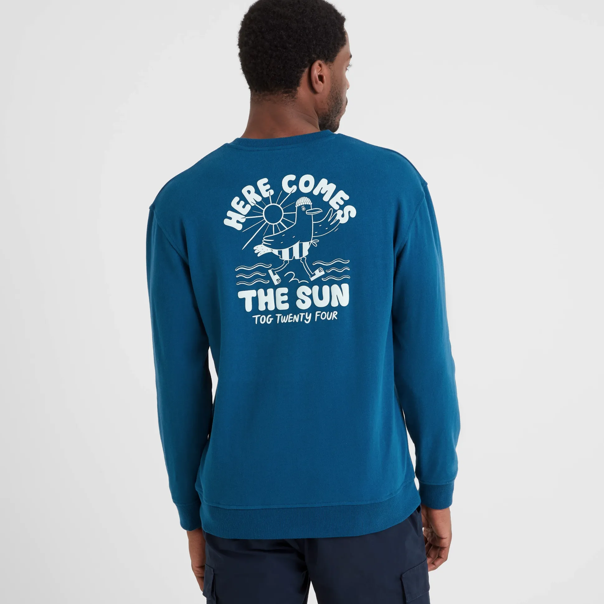 Sunnie Mens Supersoft Hattie Clark Sweatshirt - Deep Sea Blue