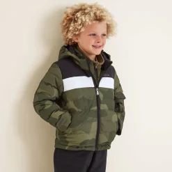 Swift Kids Ski Jacket - Khaki Pixel Camo/Black