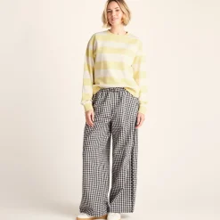 Tara Womens Relaxed Fit Supersoft Sweat - Butter Yellow Stripe