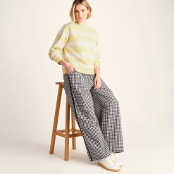 Tara Womens Relaxed Fit Supersoft Sweat - Butter Yellow Stripe