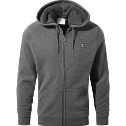 Timble Mens Sherpa Fleece Lined Hoody - Dark Grey Marl
