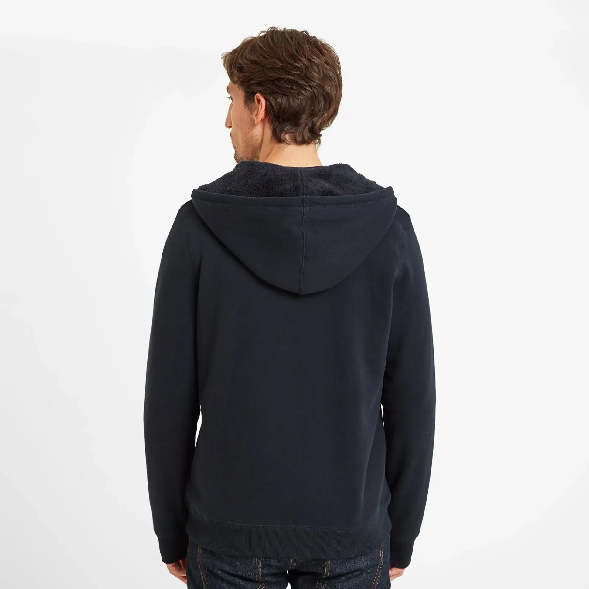 Timble Mens Sherpa Fleece Lined Hoody - Dark Indigo