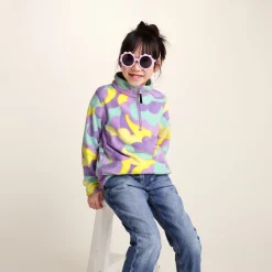 Toffolo Kids Zipneck Fleece - Lilac Cloud Print