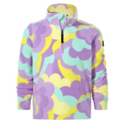Toffolo Kids Zipneck Fleece - Lilac Cloud Print