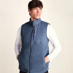 Tony Mens Padded Sherpa Gilet - Smokey Blue