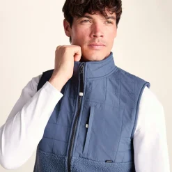 Tony Mens Padded Sherpa Gilet - Smokey Blue