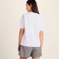 Trissy Womens Premium Supersoft Relaxed Fit T-Shirt - Optic White/Green