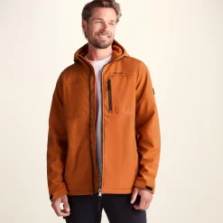 Truro Mens Hooded Softshell Jacket - Dark Orange