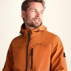 Truro Mens Hooded Softshell Jacket - Dark Orange