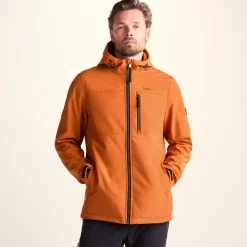 Truro Mens Hooded Softshell Jacket - Dark Orange