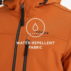Truro Mens Hooded Softshell Jacket - Dark Orange