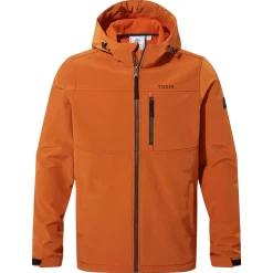 Truro Mens Hooded Softshell Jacket - Dark Orange