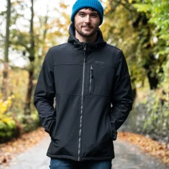 Truro Mens Hooded Softshell Jacket - Black