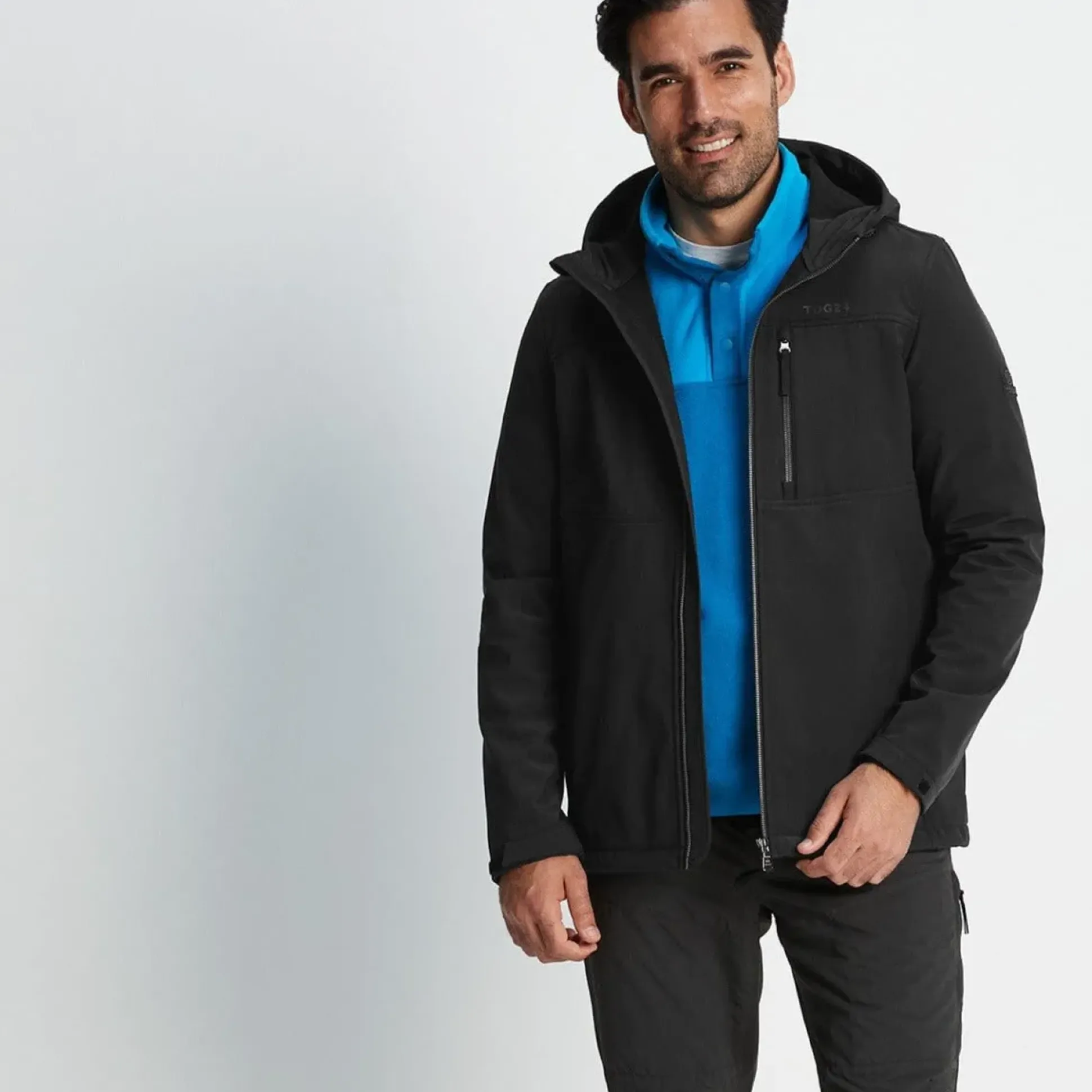 Truro Mens Hooded Softshell Jacket - Black