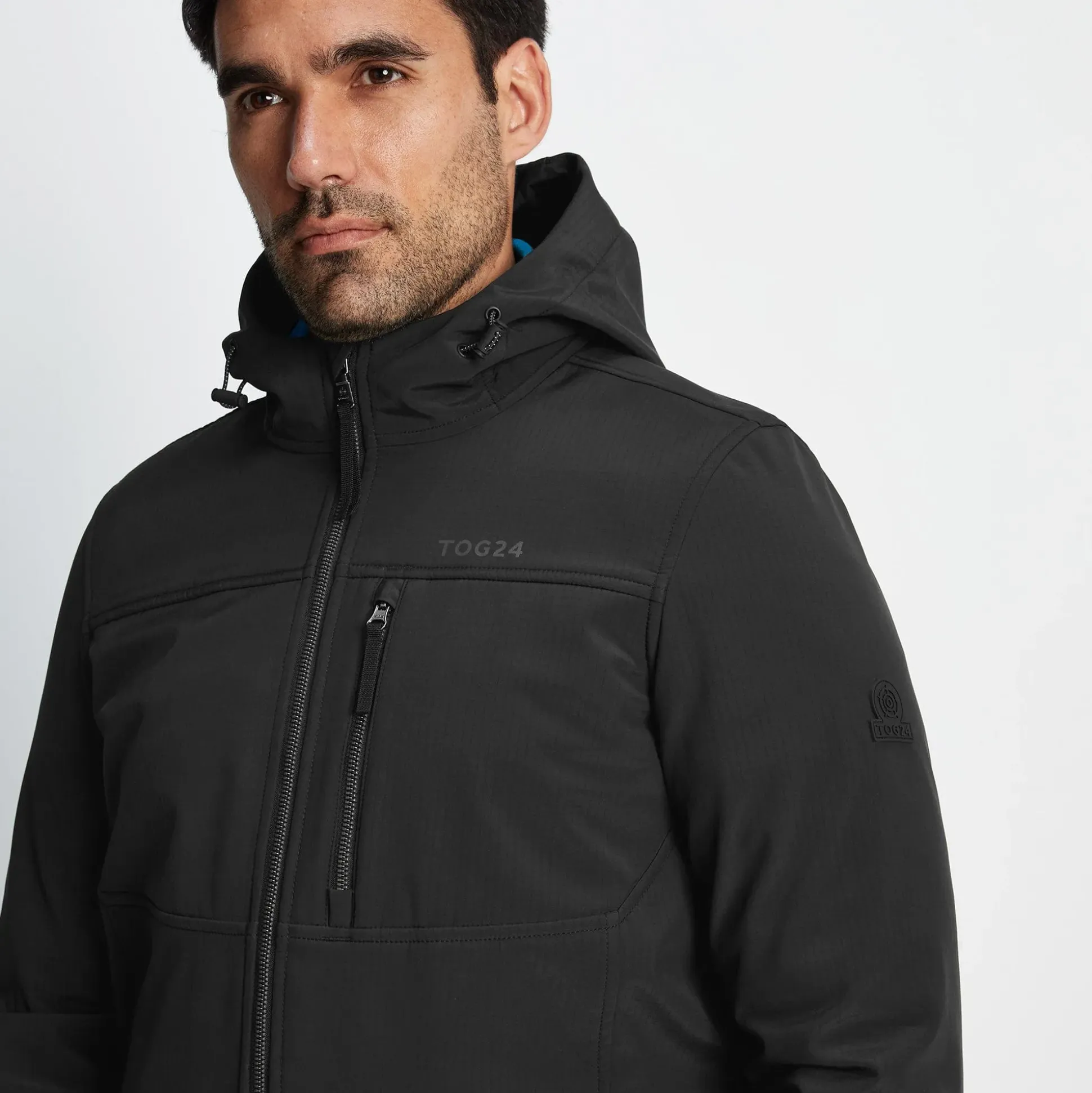 Truro Mens Hooded Softshell Jacket - Black