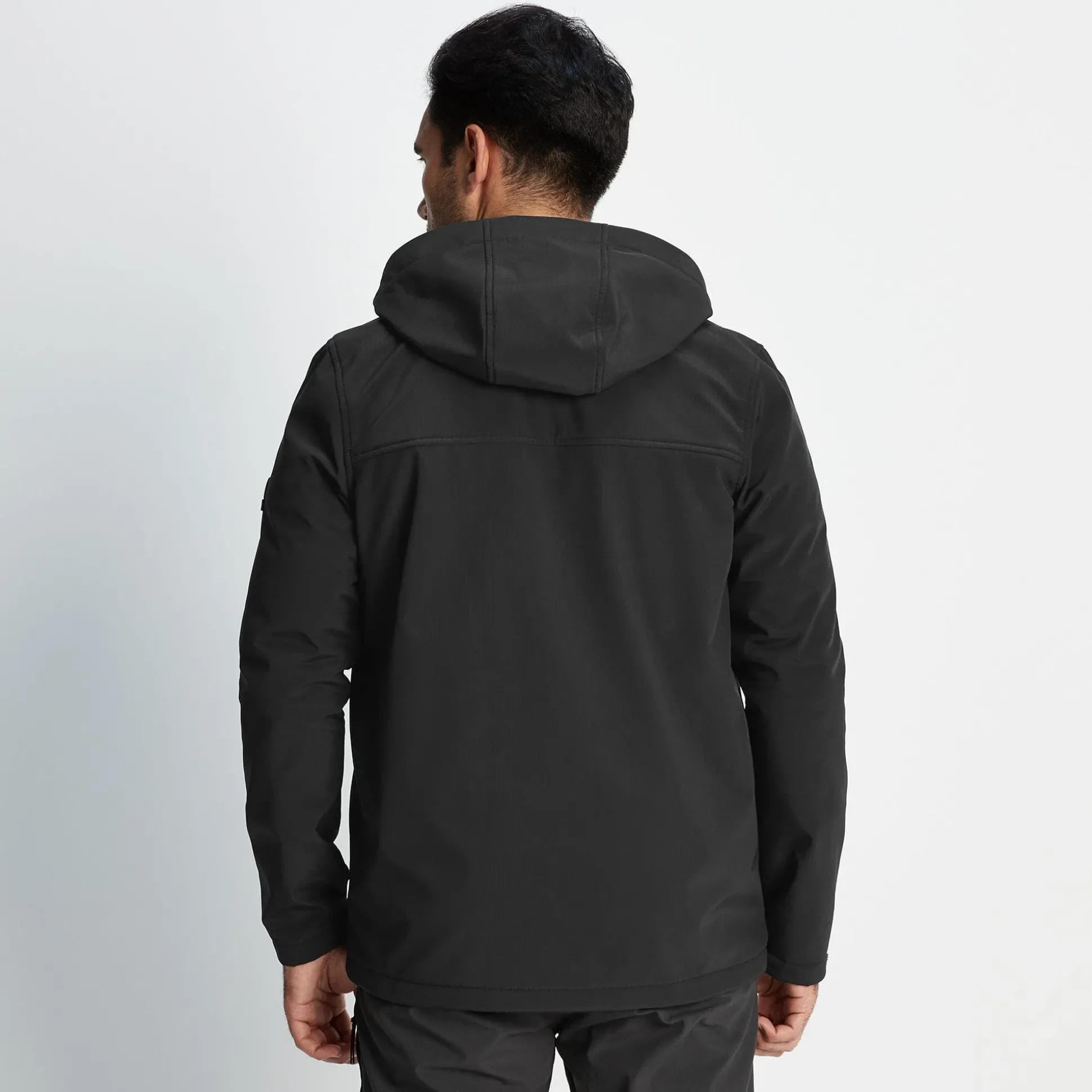 Truro Mens Hooded Softshell Jacket - Black