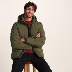 Tunnard Mens Short Shower Resistant Insulated Jacket - Khaki