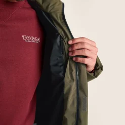 Tunnard Mens Short Shower Resistant Insulated Jacket - Khaki