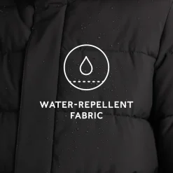 Tunnard Mens Short Shower Resistant Insulated Jacket - Black