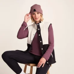 Tunston Womens Relaxed Fit Microfleece Gilet - Vanilla/Black