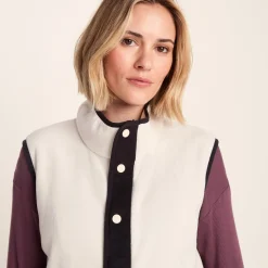 Tunston Womens Relaxed Fit Microfleece Gilet - Vanilla/Black