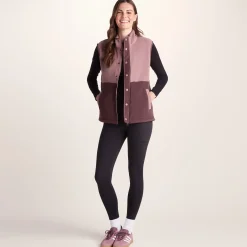 Tunston Womens Relaxed Fit Microfleece Gilet - Mauve/Dark Mauve
