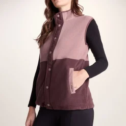 Tunston Womens Relaxed Fit Microfleece Gilet - Mauve/Dark Mauve