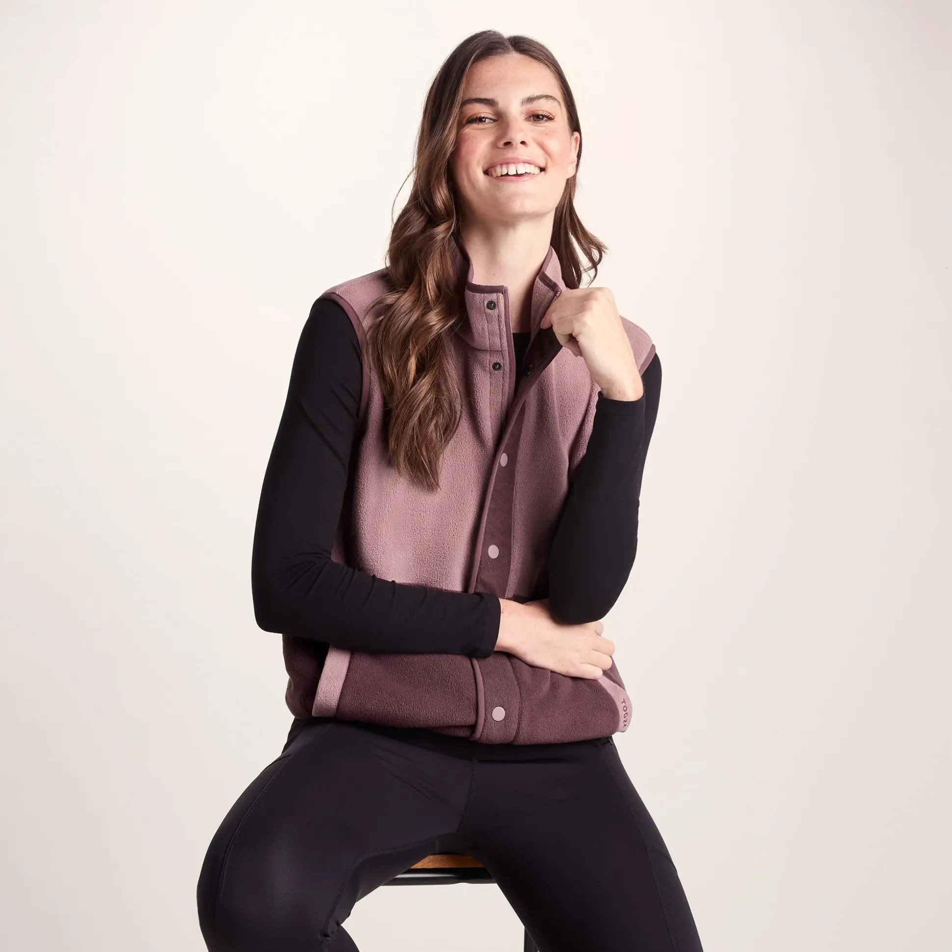 Tunston Womens Relaxed Fit Microfleece Gilet - Mauve/Dark Mauve