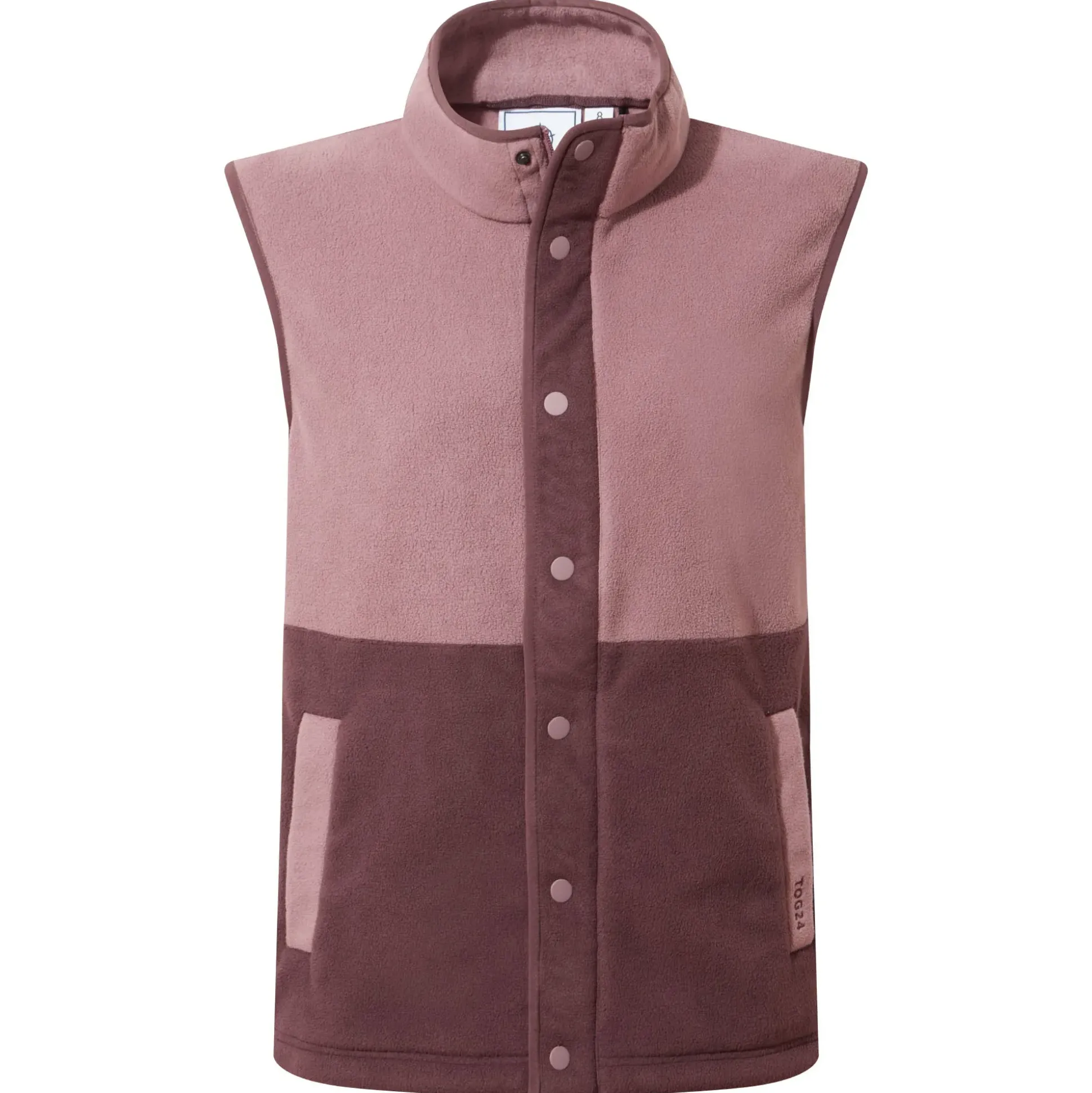 Tunston Womens Relaxed Fit Microfleece Gilet - Mauve/Dark Mauve