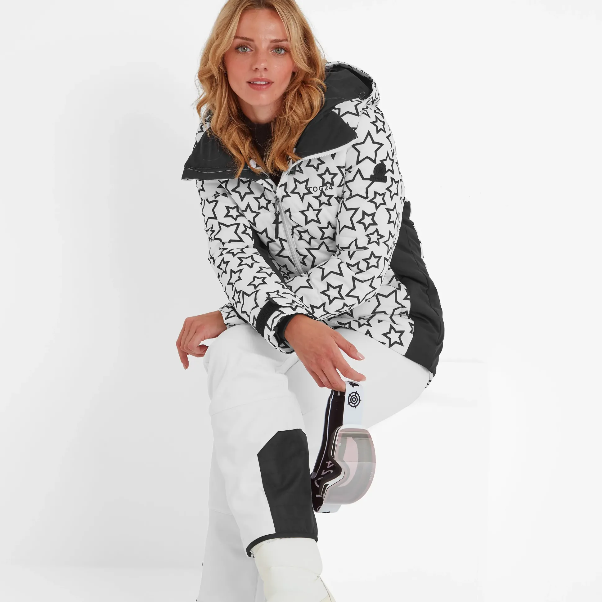 Vermont Womens Ski Jacket - Black/Optic White Outline Star