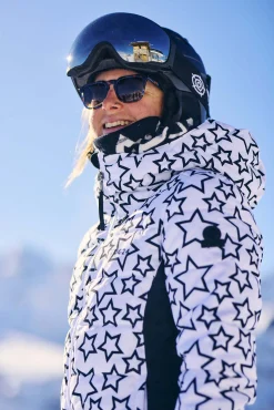 Vermont Womens Ski Jacket - Black/Optic White Outline Star