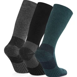 Villach 3 Pack Mens Trek Socks - Black/Racing Green/Dk Grey Marl