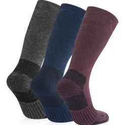 Villach 3 Pack Womens Trek Socks - Dk Indigo/Dk Mauve/Dk Grey Marl