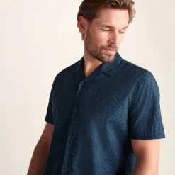 Wallsend Mens Short Sleeve 100% Cotton Supersoft Shirt - Deep Teal Print