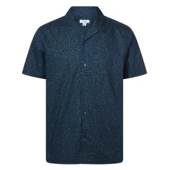Wallsend Mens Short Sleeve 100% Cotton Supersoft Shirt - Deep Teal Print