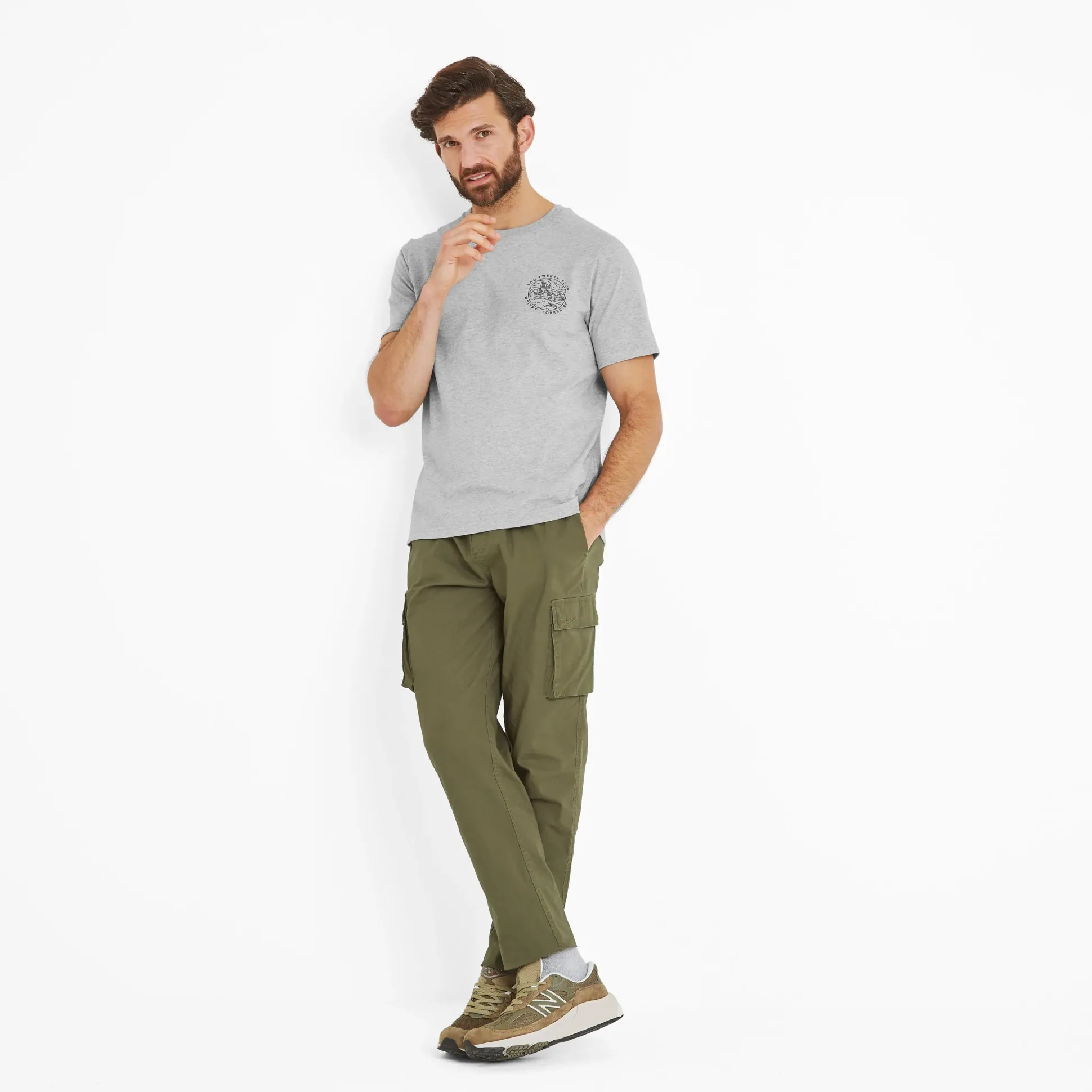 Whitby Mens 100% Cotton Supersoft T-Shirt - Light Grey Marl