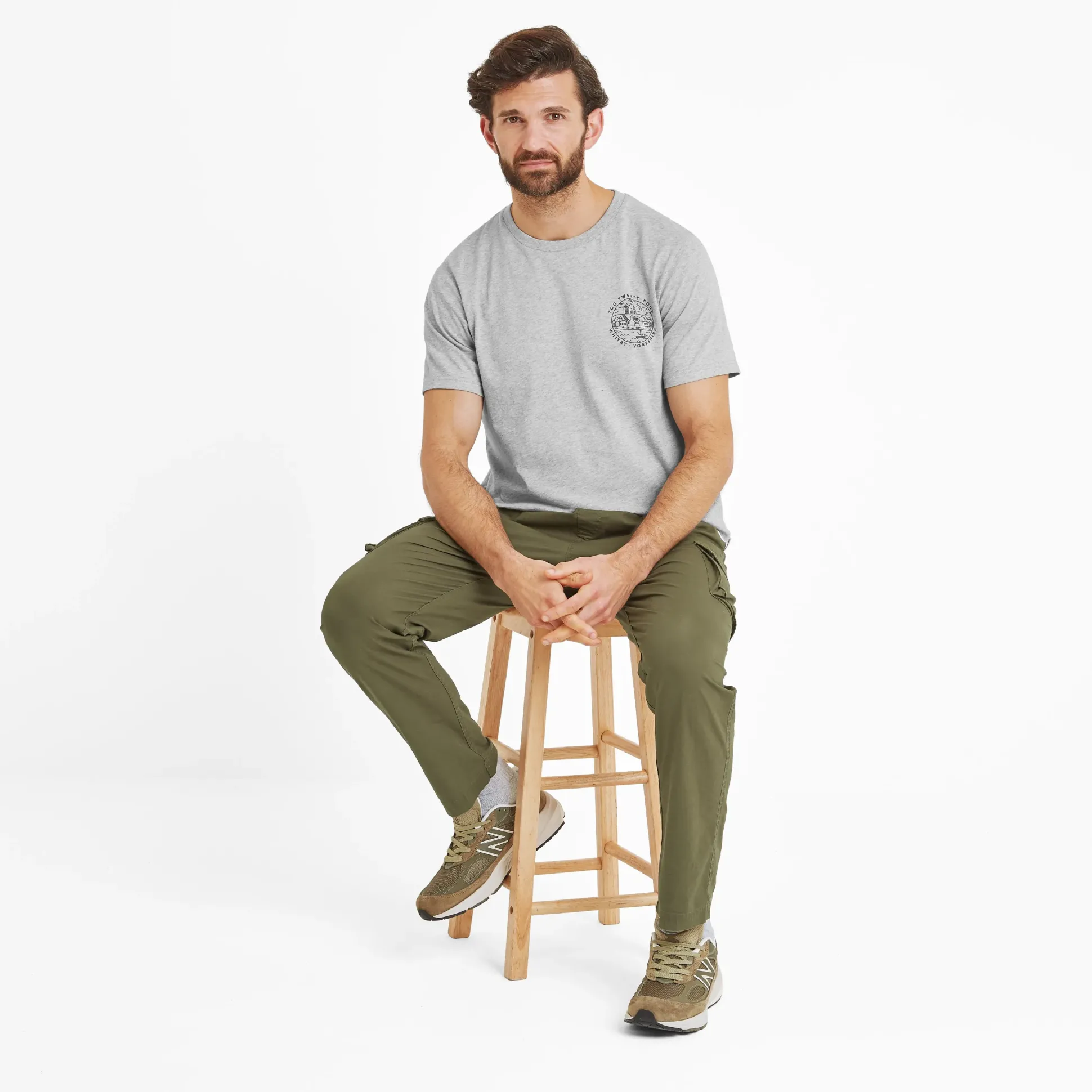Whitby Mens 100% Cotton Supersoft T-Shirt - Light Grey Marl